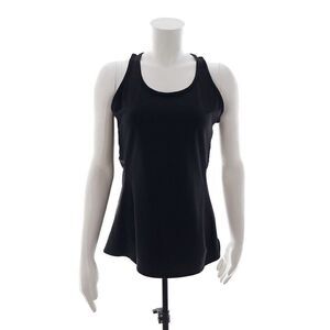 Athleta Solid Black Racerback Mesh Yoga Inversion Tank Top Womens Size Medium